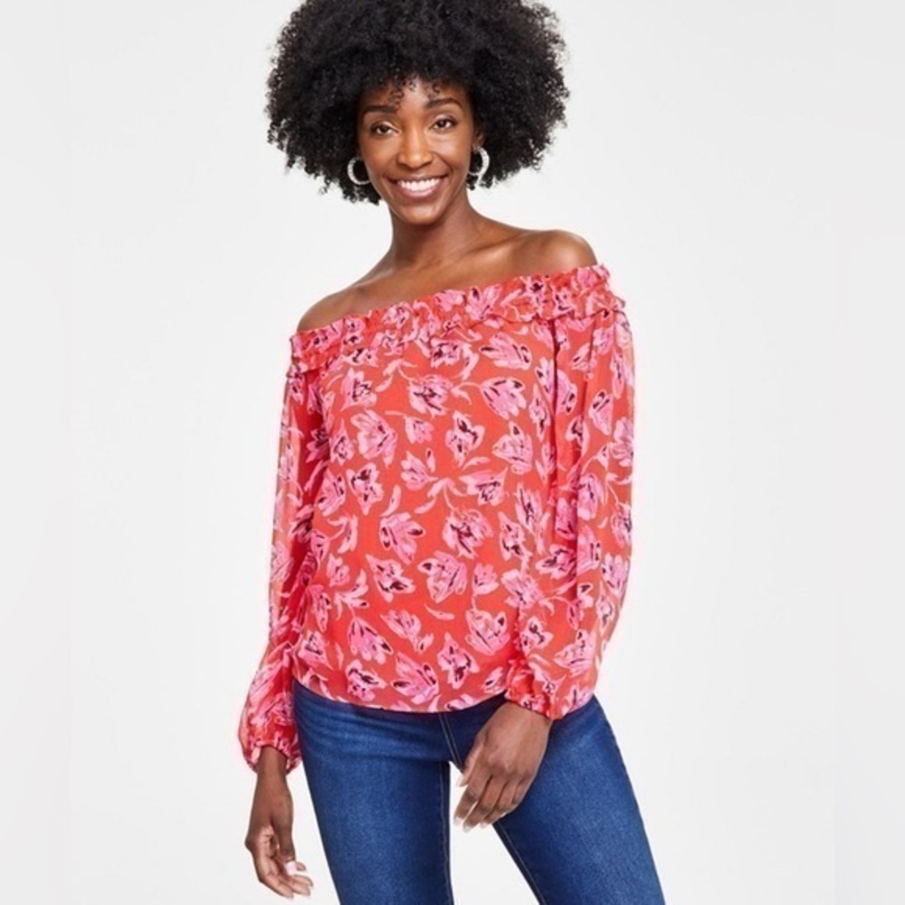 INC women’s size PS off the shoulder long sleeve flowy top